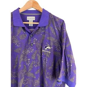Cutter‎ & Buck Washington Huskies Polo Shirt Men's XL Purple Pineapple Hawaiian